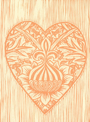 Peach Fleur de Lis Heart