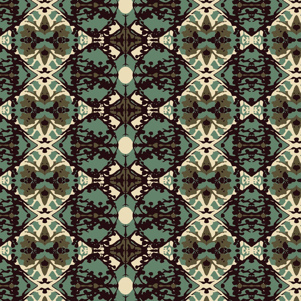 Damask and Receive  – Brown/Sage