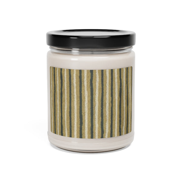 Scented Soy Candle - Green and White Stripes