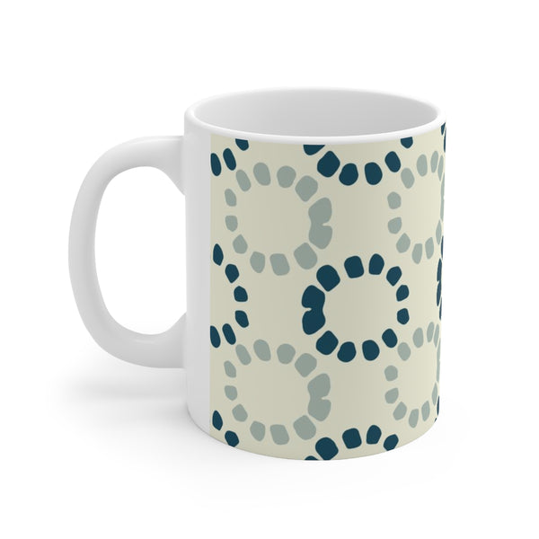 Teal and Cream Coffee Mug