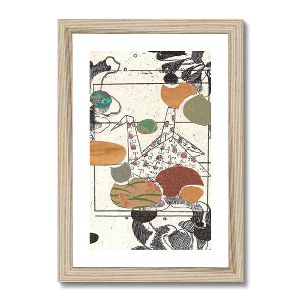 Paper Crane Collage Framed & Mounted Print