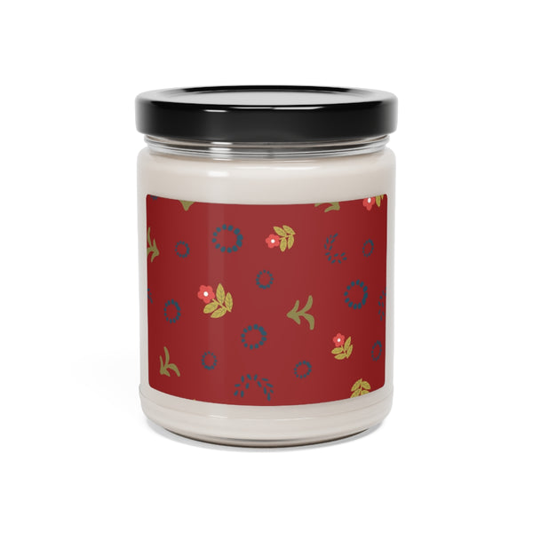Scented Soy Candle - Red Folk Art