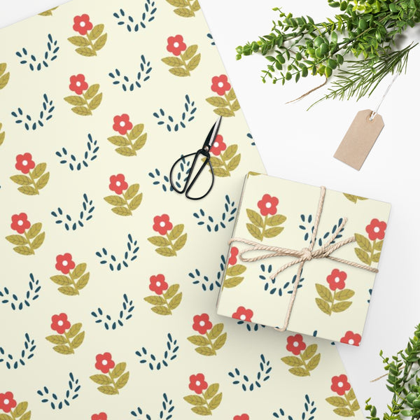Folk Art Floral Wrapping Paper