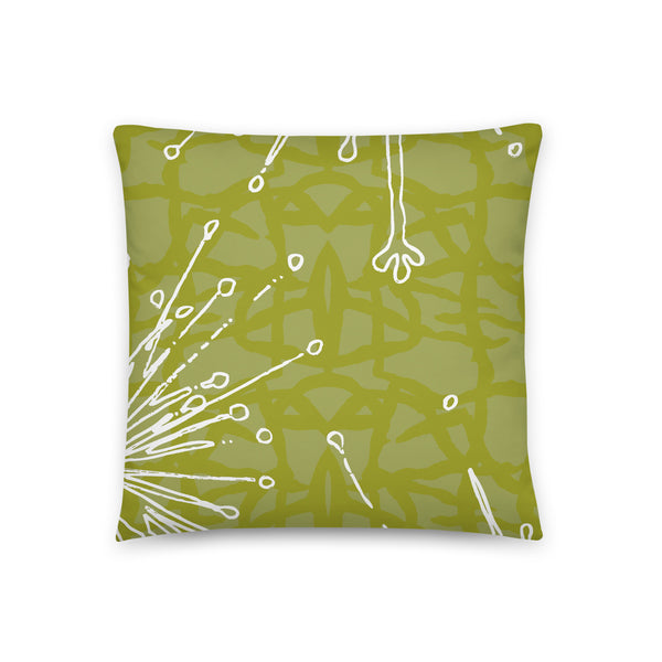 Flower Power Throw Pillow - Chartreuse