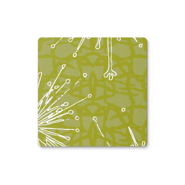 Flower Power – Chartreuse Coaster